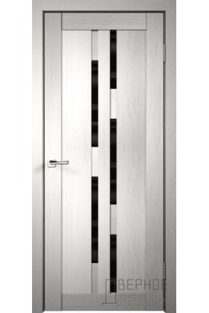 Межкомнатная дверь Unica 7 ПО Лакобель черное Дуб Белый от производителя VellDoris