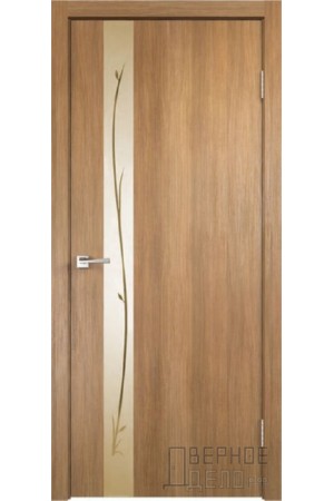 Межкомнатная дверь Smart Z1 ПО Зеркало веточки бронза Дуб Золотой от производителя VellDoris
