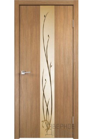 Межкомнатная дверь Smart Z2 ПО Зеркало веточки бронза Дуб Золотой от производителя VellDoris